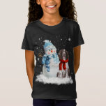 Camiseta English Springer Spaniel Christmas Snowman Christm<br><div class="desc">Inglês Springer Spaniel Natal Snowman Pajama</div>