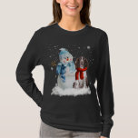 Camiseta English Springer Spaniel Christmas Snowman Christm<br><div class="desc">Inglês Springer Spaniel Natal Snowman Pajama</div>