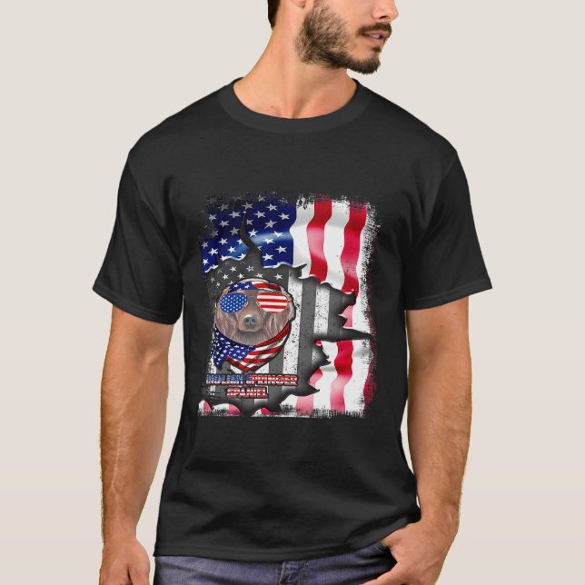 Camiseta English Springer Spaniel S Fun American Flag (Frente)