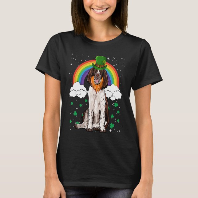 Camiseta English Springer Spaniel St Patricks Day Leprechau (Frente)