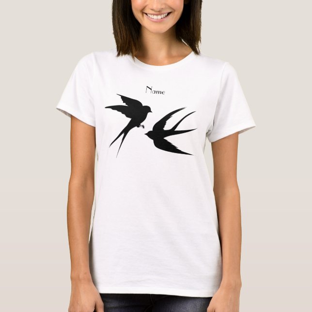 Camiseta Engolir Aves Silhouettes Thunder_Cove   (Frente)