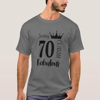 Camiseta Engraçada 70 de Mulher Fabulosa, Clássica, De 70 A