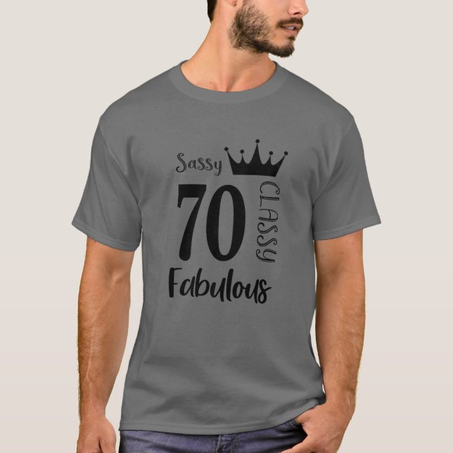 Camiseta Engraçada 70 de Mulher Fabulosa, Clássica, De 70 A (Frente)