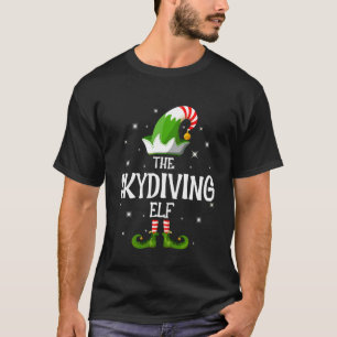 Camiseta Engraçada A Família de Elfos de Paraquedismo Corre