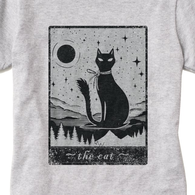 Camiseta Engraçada A Folha De Tarô De Gato Que Conta Engraç (Criador carregado)