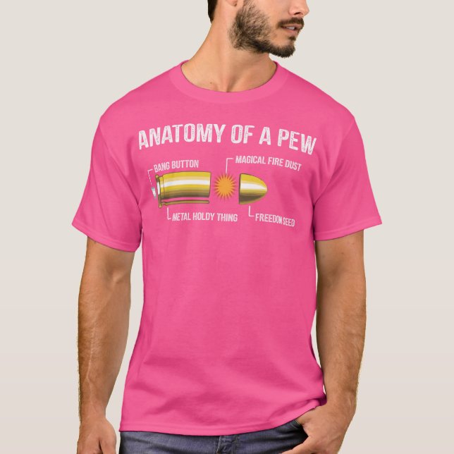 Camiseta Engraçada Anatomia Da Bala De Um Pew (Frente)