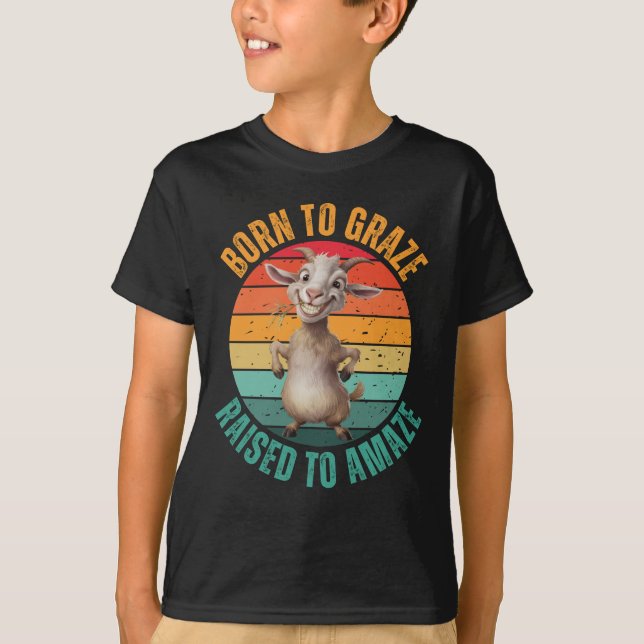 Camiseta Engraçada Arma De Cabra, Retro Goat Lover (Frente)