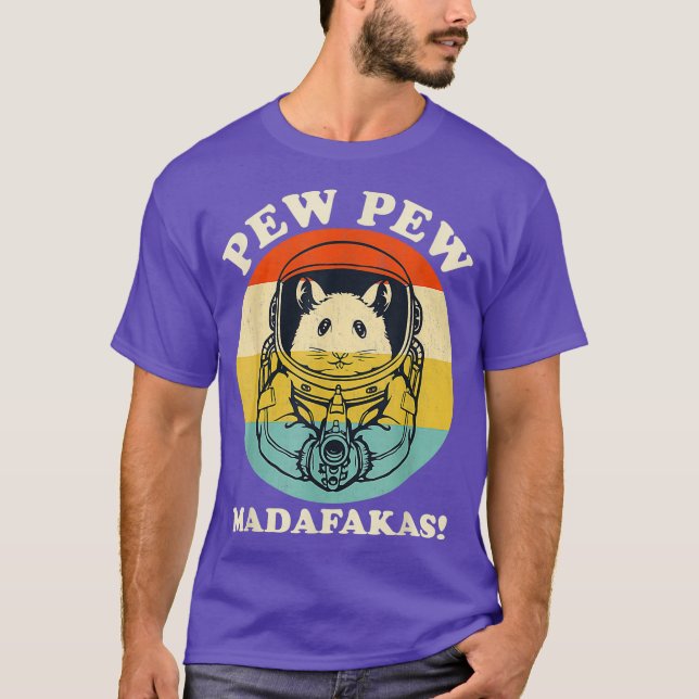 Camiseta Engraçada Arma de Hamster Arma Arma Ampliada Madaf (Frente)