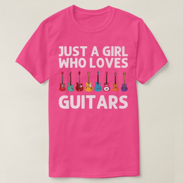 Camiseta Engraçada Arte De Violão Meninas Crianças Jogador  (Frente do Design)