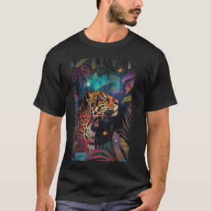 Camiseta Engraçada Arte Jaguar, Inspiracional, Ret Gráfico