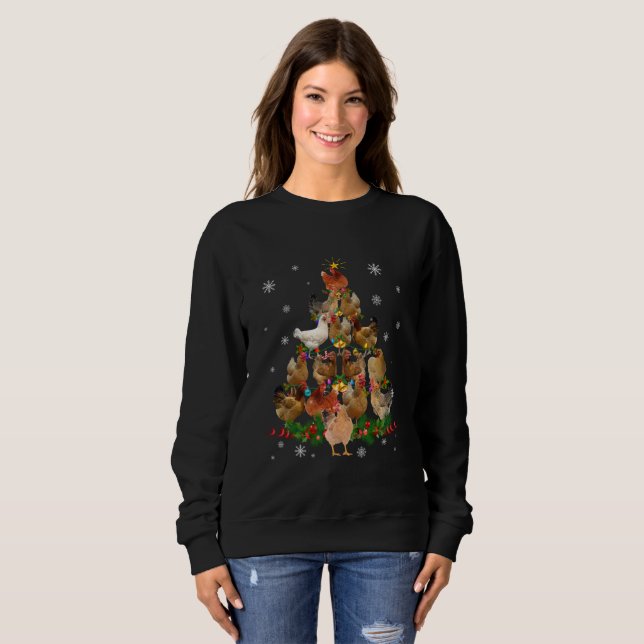 Camiseta Engraçada Árvore de Natal de Frango Pet Lover (Frente Completa)