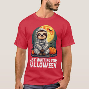 Camiseta Engraçada Bonita Mamãe Lama Esperando o Halloween