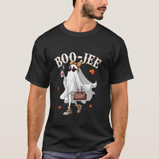 Camiseta Engraçada Boo Jee Ghost Halloween Boojee Ghost Co (Frente)