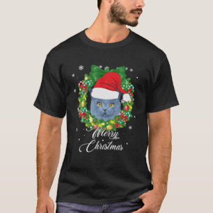 Camiseta Engraçada Branca de Gato Neve Natal Xmas De