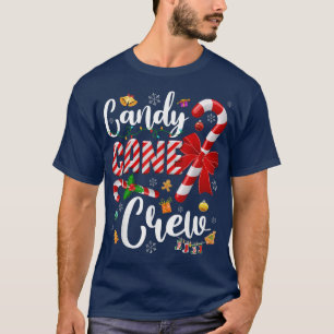 Camiseta Engraçada Candy Cane Crew Natal Doces Luz
