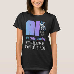 Camiseta Engraçada Citação Bela Divertida Robô Cão Artifici