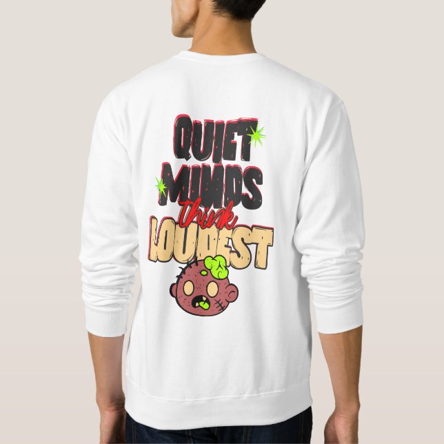 Camiseta engraçada com cérebro de zumbi e tipograf (Verso)