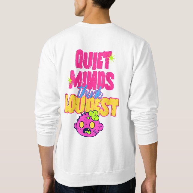 Camiseta engraçada com cérebro de zumbi e tipograf (Verso)