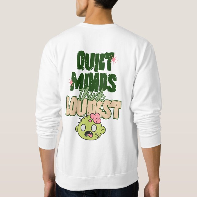 Camiseta engraçada com cérebro de zumbi e tipograf (Verso)