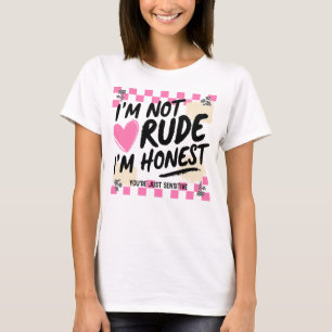 Camiseta engraçada com citação sarcástica rosa Não
