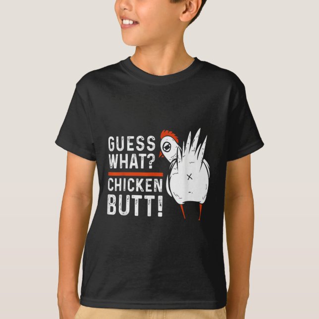 Camiseta engraçada com desenho de bunda de frango! (Frente)