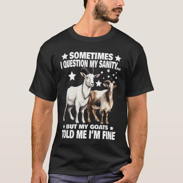 Camiseta engraçada com desenho de cabra para homen (Frente)
