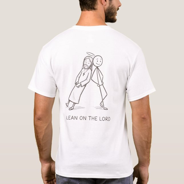 Camiseta engraçada com figura de Jesus e a frase L (Verso)