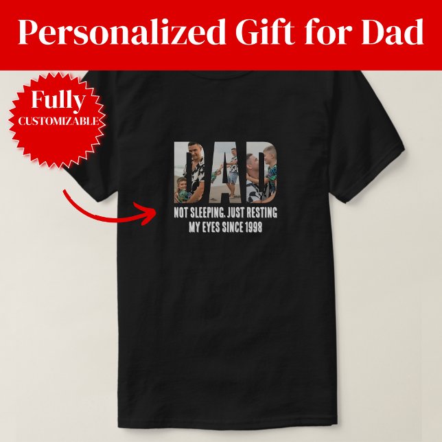Camiseta engraçada com foto do papai descansando o (Funny Resting My Eyes Dad Photo T-Shirt
)