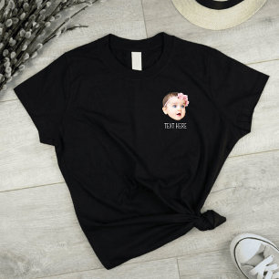 Camiseta engraçada com foto do rosto de bebê, cria