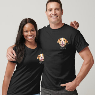 Camiseta engraçada com foto do rosto de gato, cach
