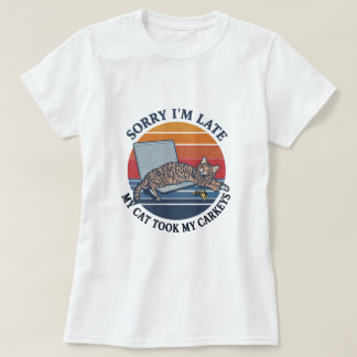 Camiseta engraçada com gato
