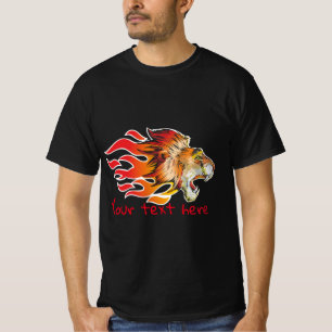 camiseta engraçada com leão
