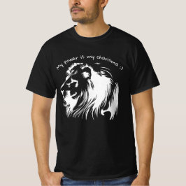 camiseta engraçada com leão