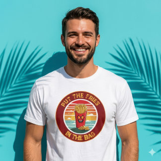Camiseta engraçada com o meme 'Coloque as batatas