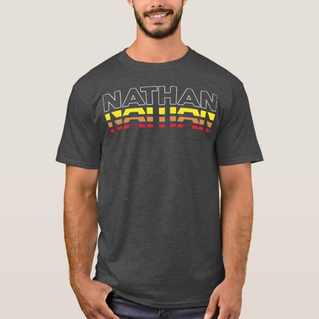 Camiseta engraçada com o primeiro nome Nathan vint (Frente)
