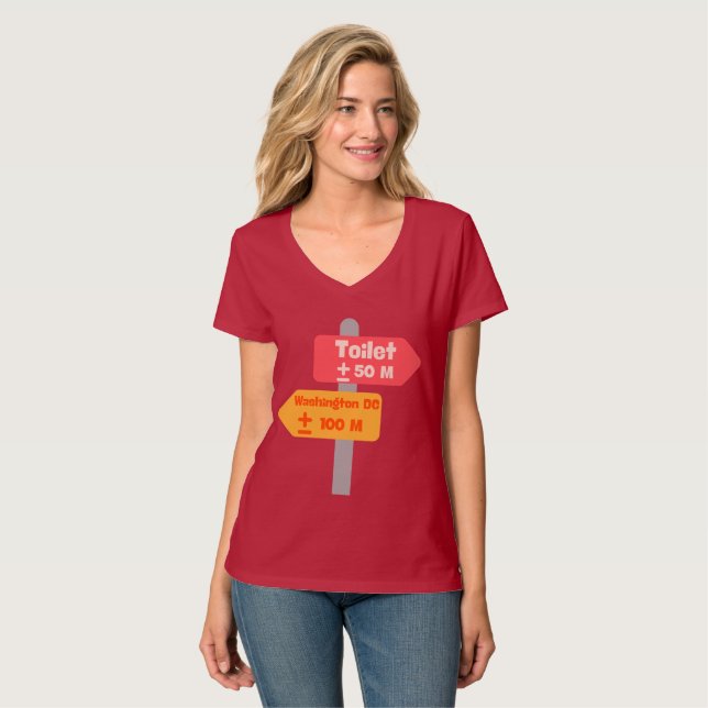 camiseta engraçada com placa de estrada (Frente Completa)