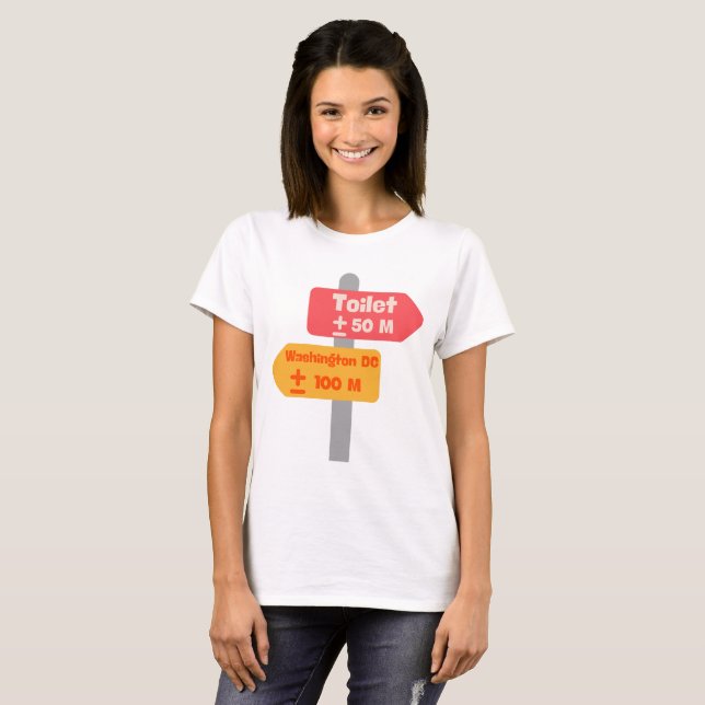 camiseta engraçada com placa de estrada (Frente Completa)