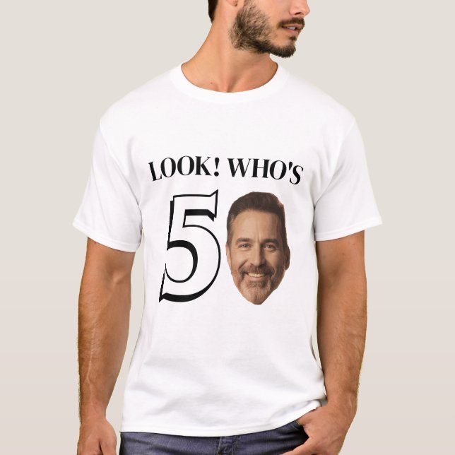 Camiseta engraçada com rosto personalizado para qu (Frente)