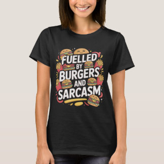Camiseta engraçada com sarcasmo sobre hambúrgueres