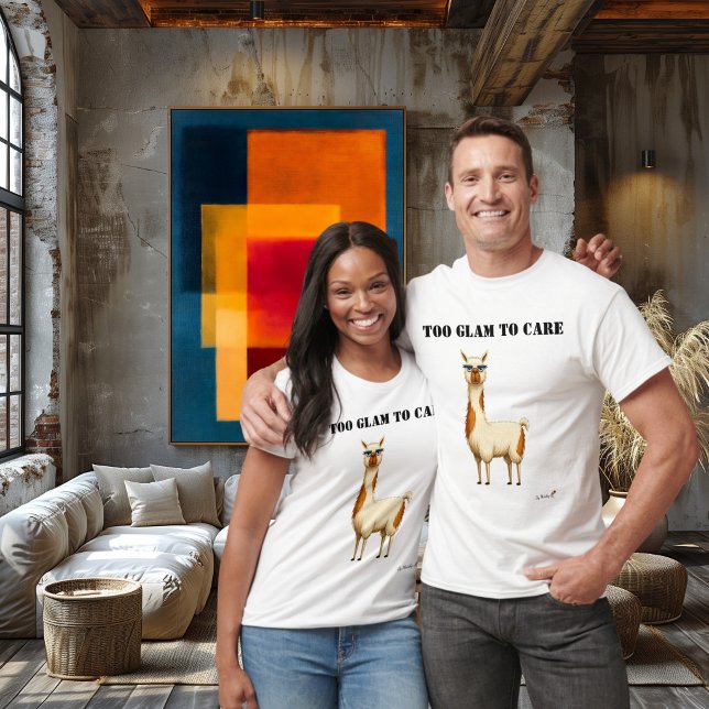 Camiseta engraçada com uma lhama estilosa e cílios (Criador carregado)