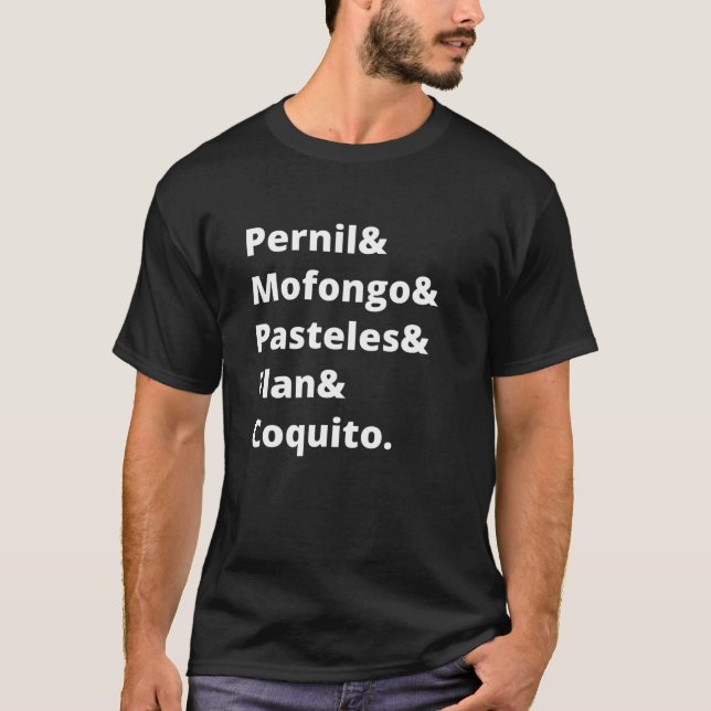 Camiseta Engraçada Comida de cozinha porto-riquenha Porto R (Frente)
