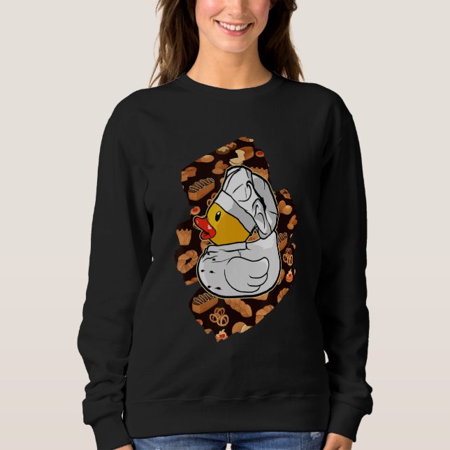 Camiseta Engraçada Confeitaria Pato de padaria (Frente)