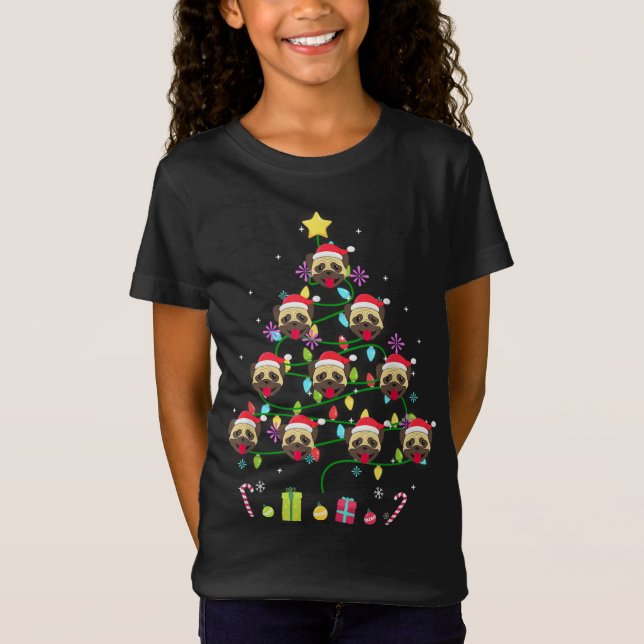 Camiseta Engraçada Cor Da Árvore De Natal Leve (Frente)