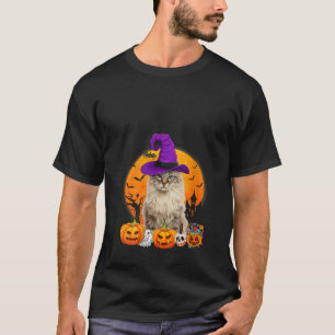 Camiseta Engraçada Coruja Americana Gata Halloween Bruxa Pu