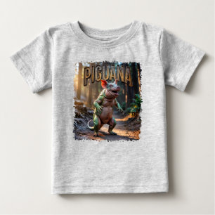 Camiseta Engraçada Criação de Combo Fotográfico Piguana