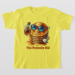 Camiseta Engraçada criança de panquecas adiciona texto
