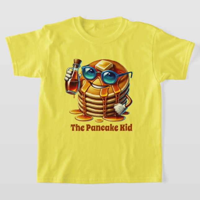 Camiseta Engraçada criança de panquecas adiciona texto (Postura )