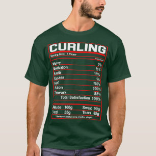 Camiseta Engraçada Curling Nutrição Fatos Presente Ideia Mu