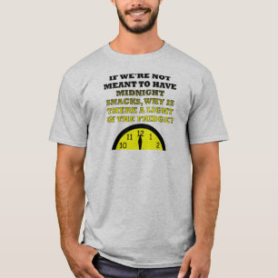 Camiseta engraçada da luz da geladeira para lanche