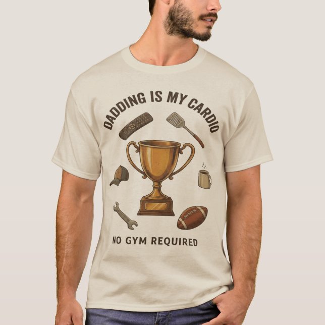Camiseta engraçada Dadding é meu cardio sem academ (Frente)